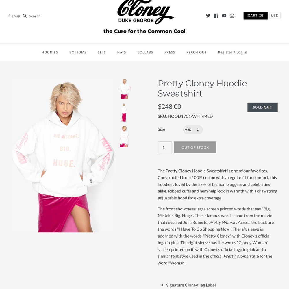 Pretty Hoodie Sweatshirt - White